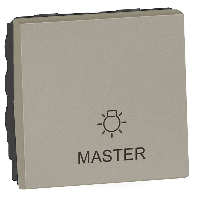 Legrand 573789 - SWITCH ON/OFF ALL LIGHTS MASTER 2 MODULES WITH ICONS SQ CHAMPAGNE