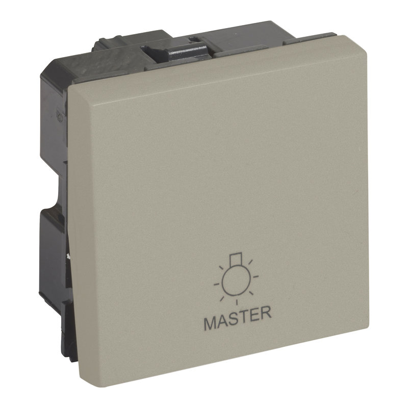 Legrand 573799 - PUSH ON/OFF ALL LIGHTS MASTER 2 MODULES WITH ICONS SQ CHAMPAGNE