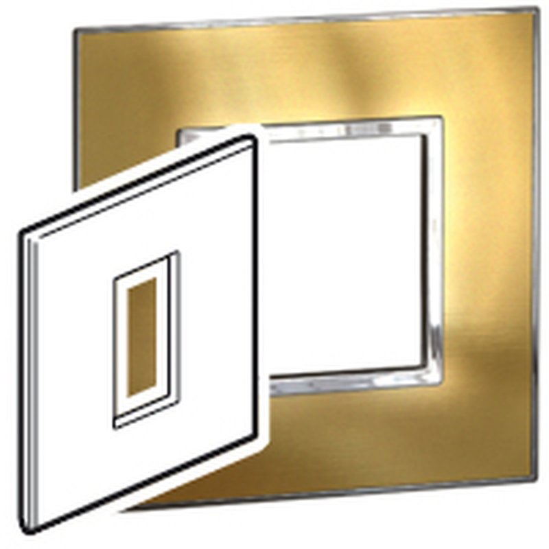 Legrand 576220 - PLAQUE DE FINITION ARTEOR 1 CARRE MODULE SCHUKO BRASS GOLD
