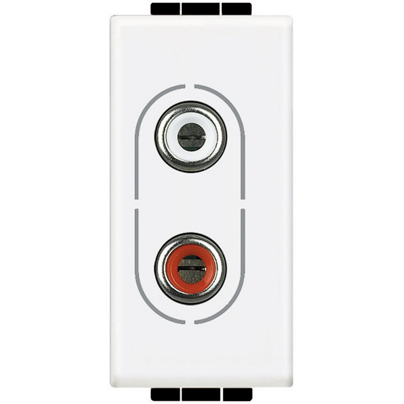 [BTI-N4281] Bticino N4281 - Connecteur 2xRCA Livinglight - Blanc - 1 module