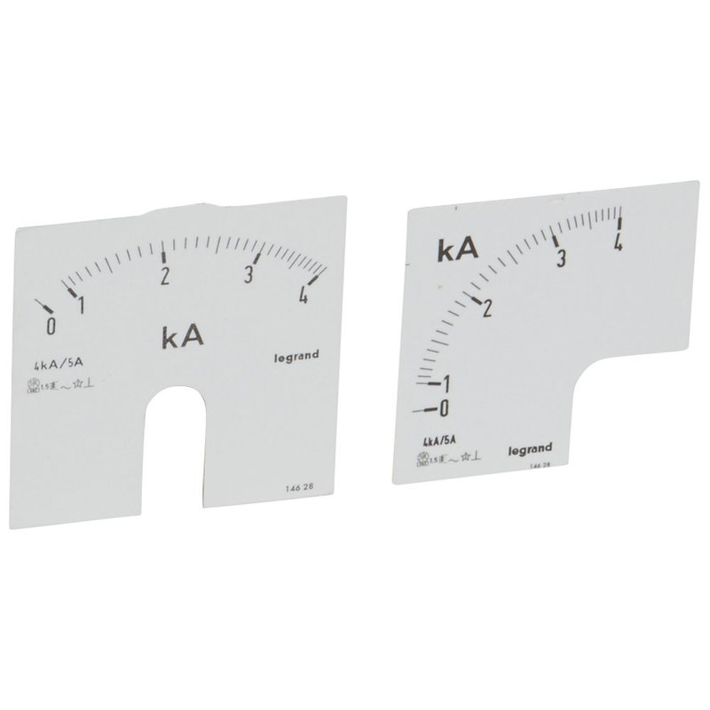 Legrand 014628 - Cadran de mesure pour ampèremètre analogique (1 rond + 1 carré) - 0A à 4000A