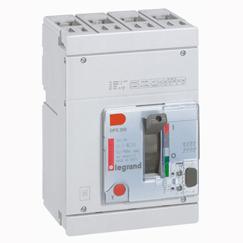 Legrand 025431 - Disjoncteur boitier moulé électronique DPX250-L pouvoir de coupure 100kA 4P 40A
