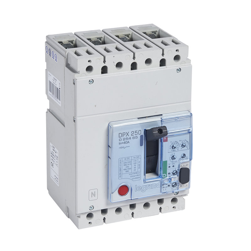 Legrand 025465 - Disjoncteur DPX250 électronique S2 pouvoir de coupure 100kA 4P 100A