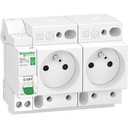 Resi9 XE - combiné disj+2 prises courant - 1P+N - R9ECS616