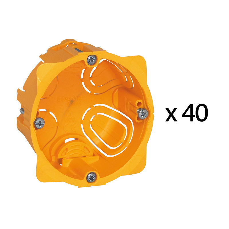 [LEG-200319] Legrand 200319 - Lot de 40 boîtes d'encastrement Batibox 1 poste pour cloisons sèches 40mm