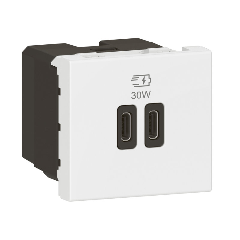 Legrand 573481 - CHARGEUR DOUBLE USB 2 MODULES 30W C+C POWER DELIVERY BLANC