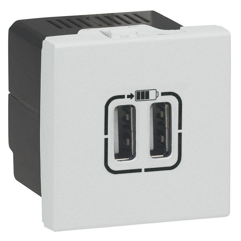 Legrand 570076 - ARTEOR CHARGEUR DOCK 2 MODULES 2.4A 12W ARTEOR SOFT ALU