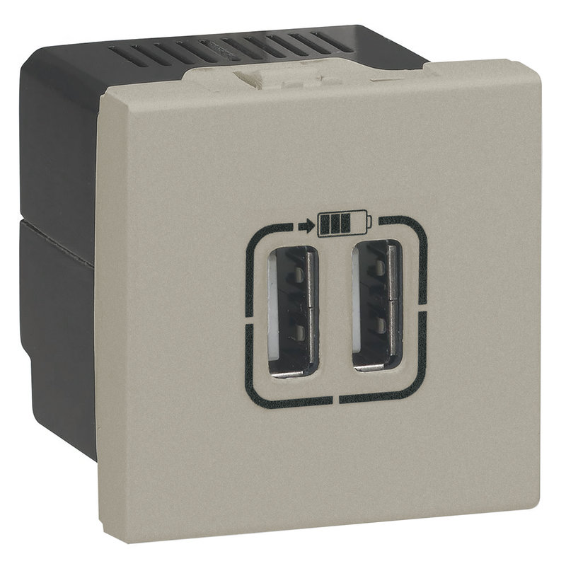 Legrand 571076 - CHARGEUR DOCK 2 MODULES 2.4A 12W ARTEOR CHAMPAGNE