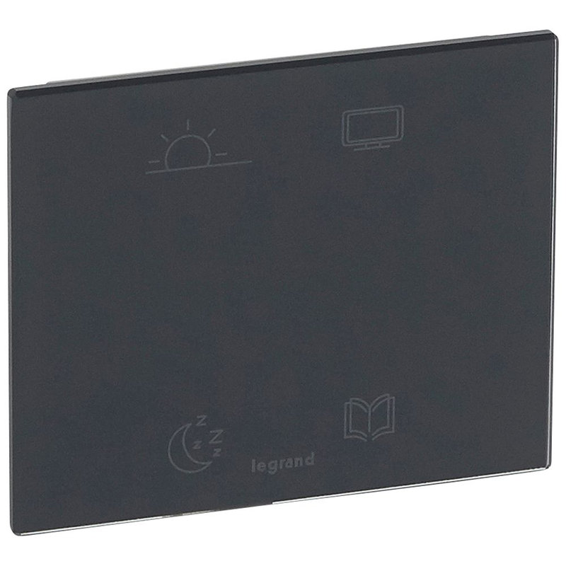 Legrand 067295 - Commande tactile Céliane 4 scénarios pour hôtel - Verre Graphite