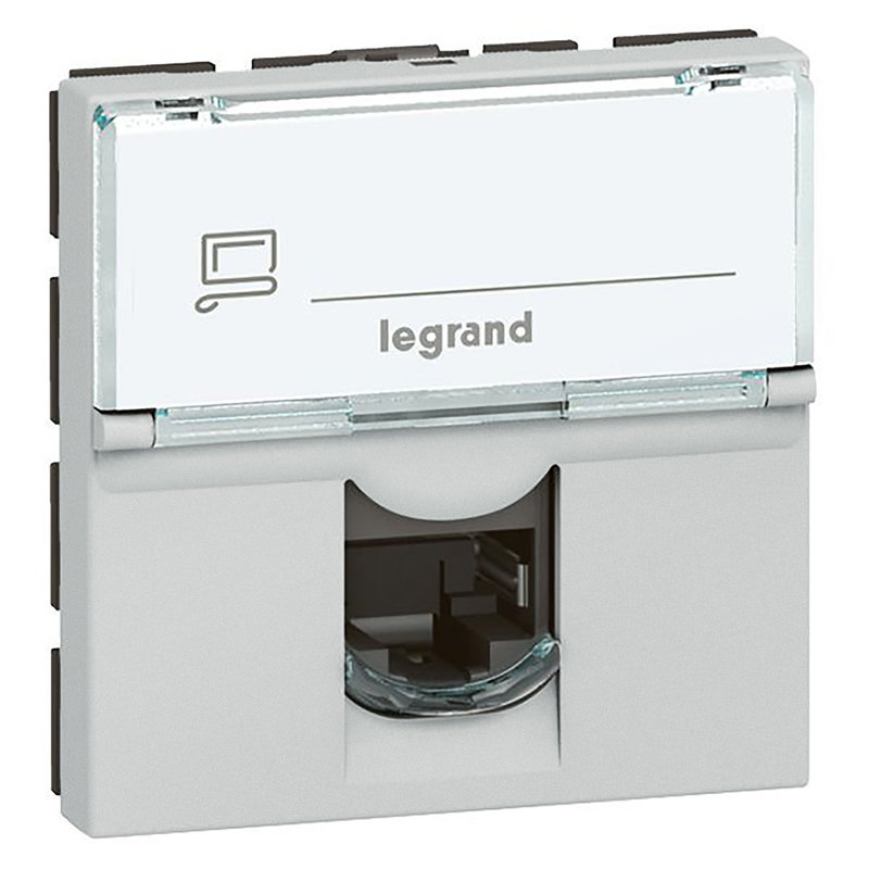 Legrand 572892 - PRISE RJ45 CATEGORIE 6 FTP 2 MODULES CARRE ARTEOR SOFT ALU