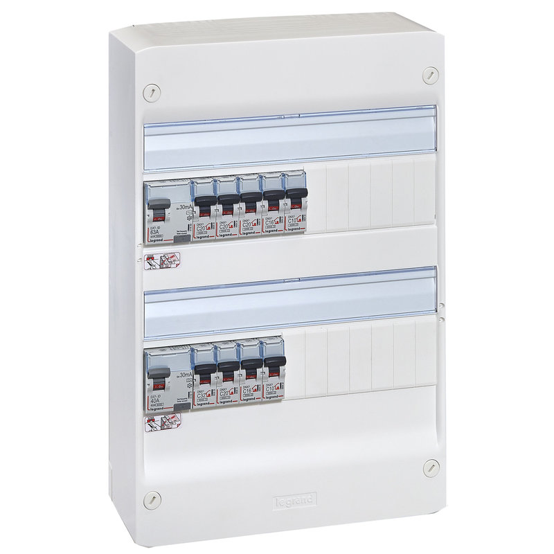 [LEG-200849] Legrand 200849 - Coffret précâblé Drivia 2 rangées : 2 inter diff 63A et 40A + 9 disjoncteurs