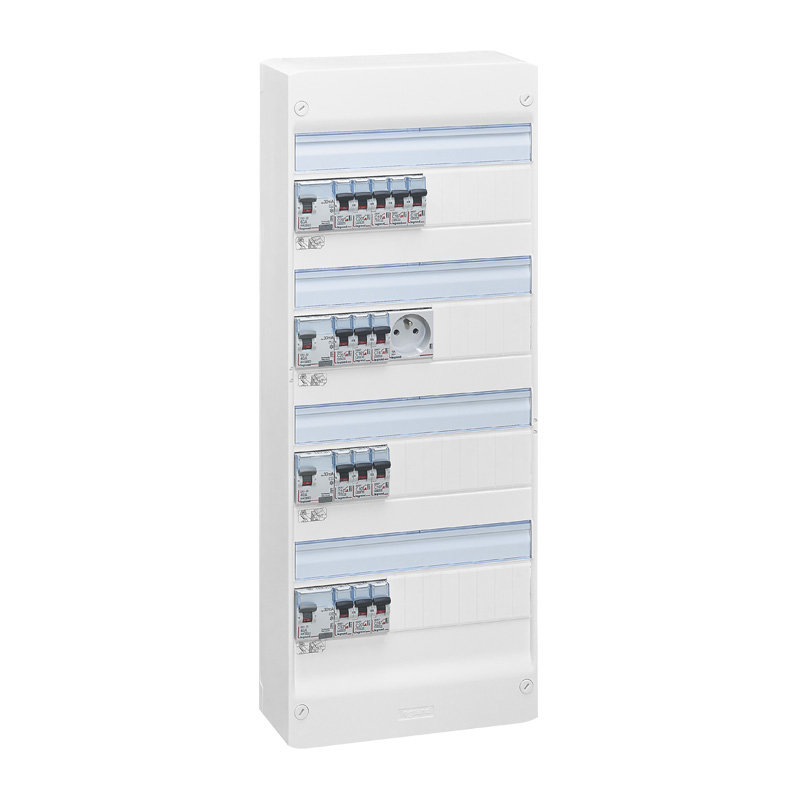[LEG-200855] Legrand 200855 - Coffret précâblé Drivia 4 rangées : 2 inter diff 1x63A +1x40A + 14 disjoncteurs