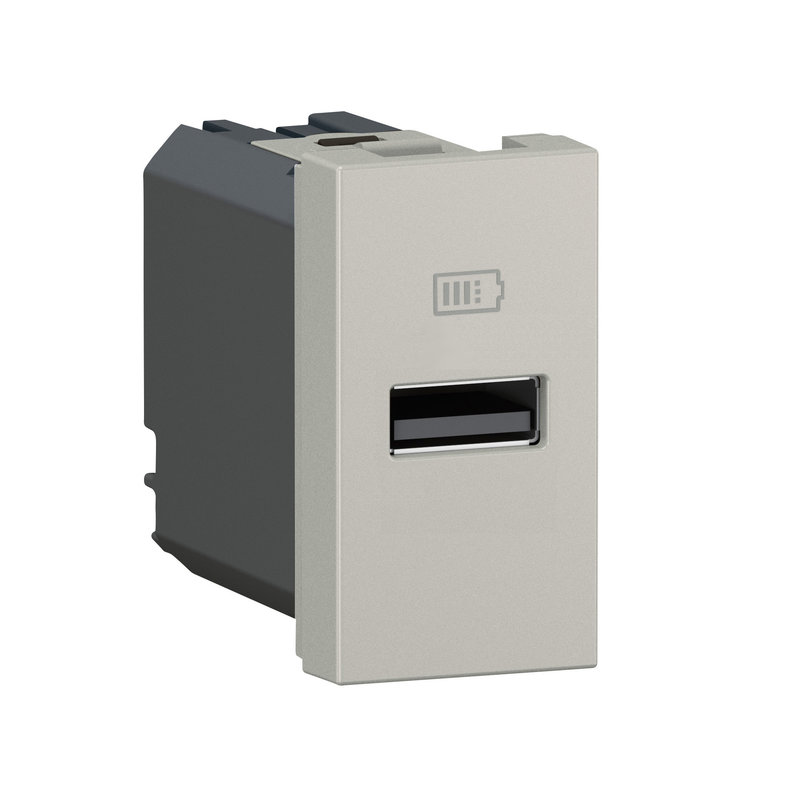 Legrand 077651L - Prise USB Type-A 3A Mosaic - 1 module alu pour poste de travail
