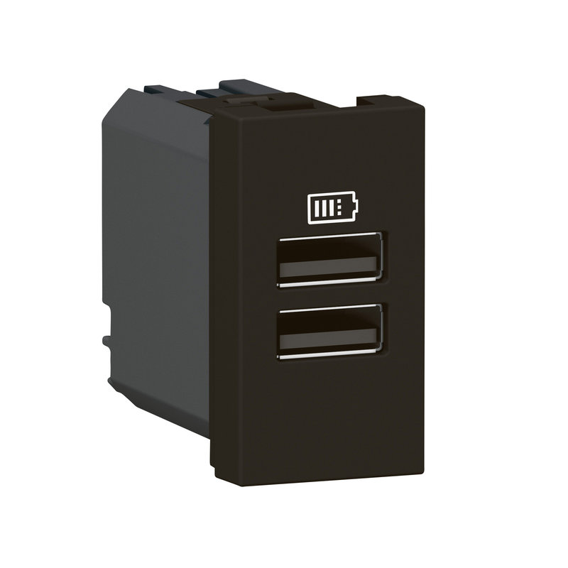 Legrand 077662L - Prises 2 USB Type-A 3A Mosaic - 1 module noir pour poste de travail