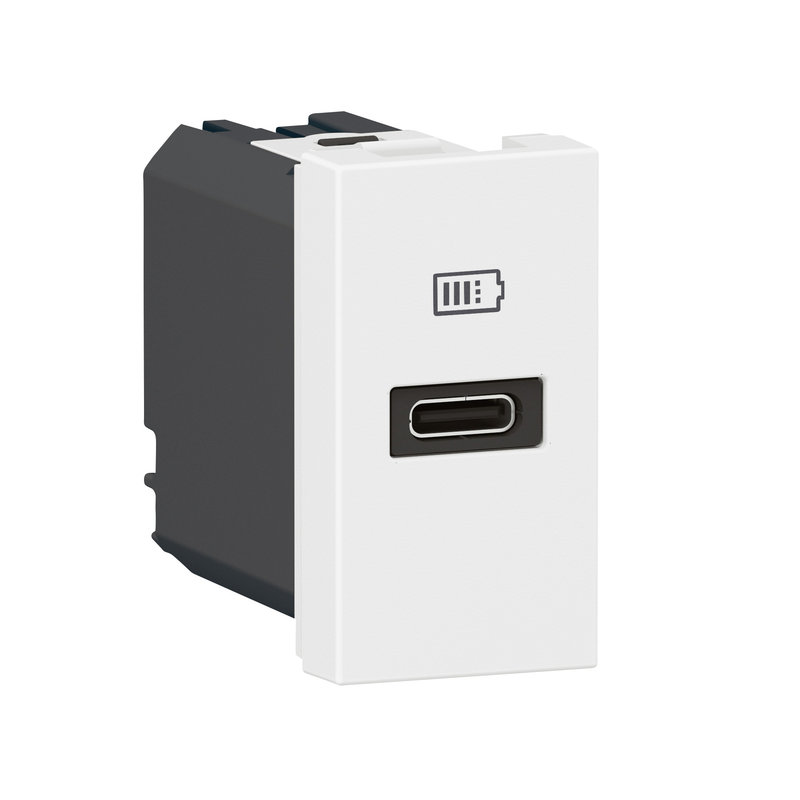 Legrand 077690L - Prise USB Type-C Power Delivery Mosaic - 1 module blanc pour poste de travail