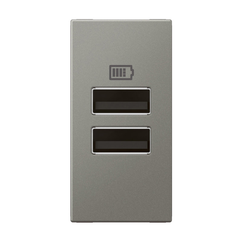 Legrand 571685 - CHARGEUR 1 MODULE 2 PRISES USB TYPE A 15W MAGNESIUM