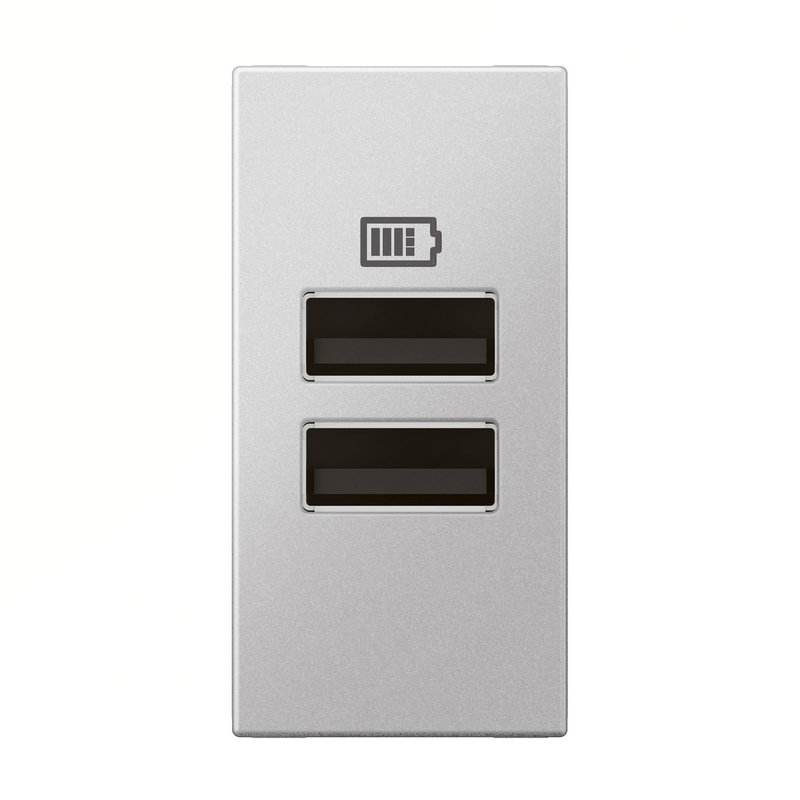 Legrand 571687 - CHARGEUR 1 MODULE 2 PRISES USB TYPE A 15W ARTEOR SOFT ALU