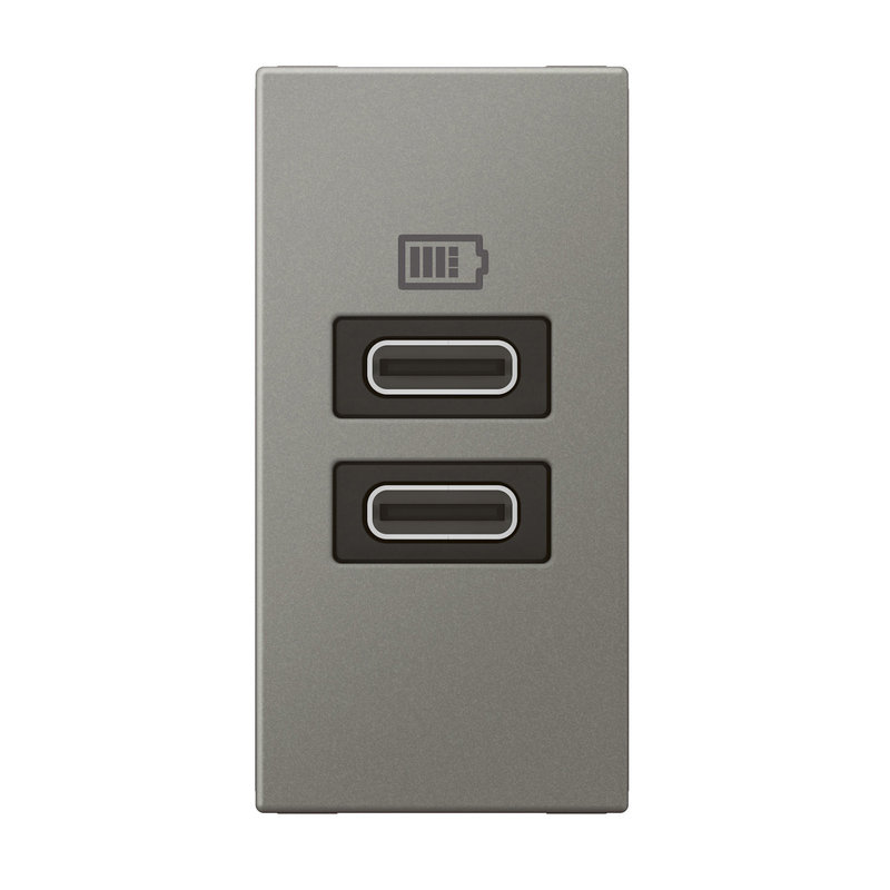 Legrand 571693 - CHARGEUR 1 MODULE 2 PRISES USB TYPE C 15W MAGNESIUM