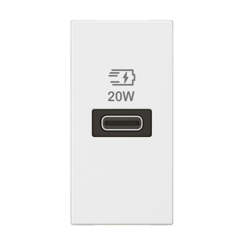 Legrand 571696 - CHARGEUR 1 MODULE 1 PRISE USB TYPE C 20W BLANC POWER DELIVERY