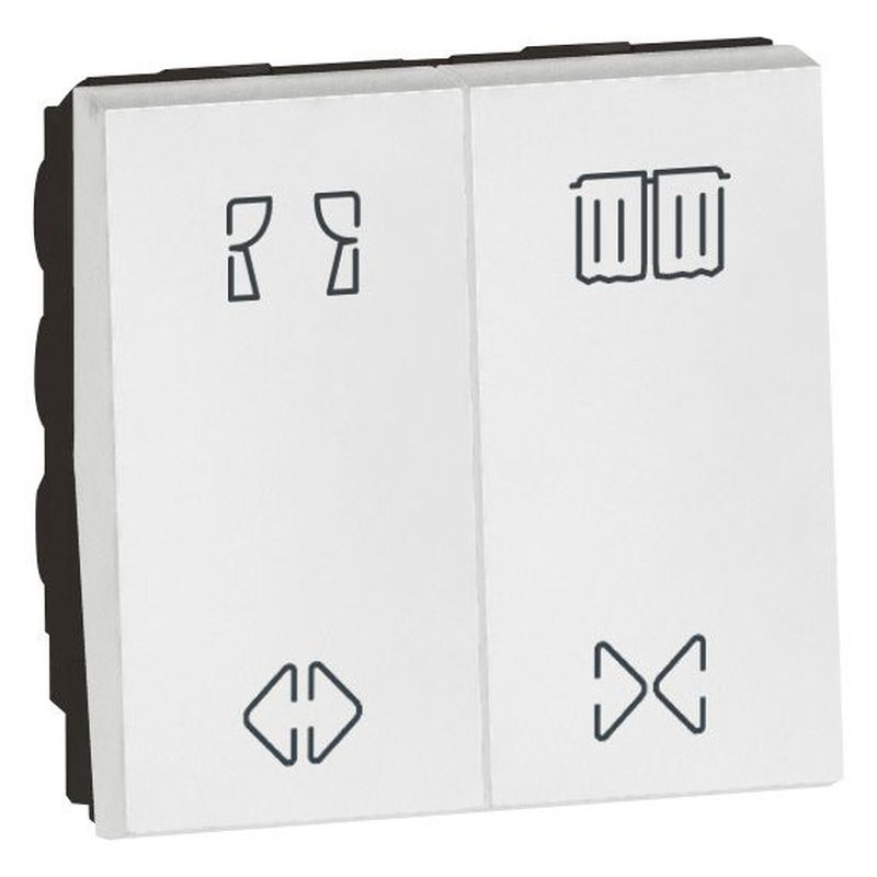 Legrand 573234 - DOUBLE SWITCH FOR CURTAIN 2 MODULES WITH ICONS SQ W