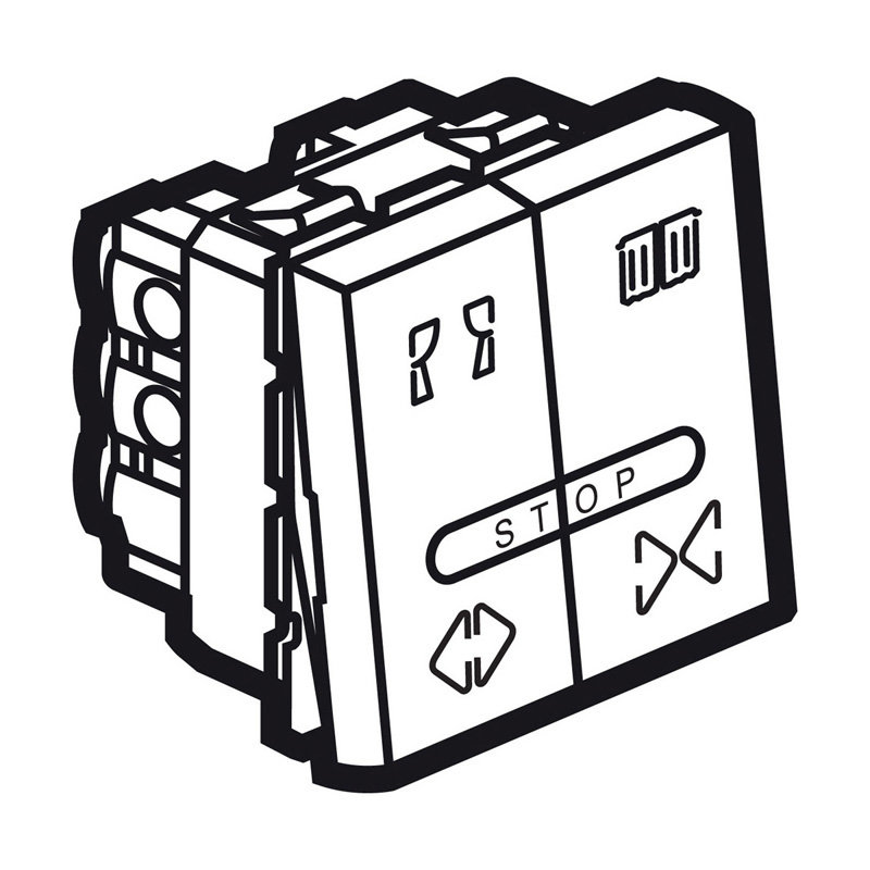Legrand 573736 - DOUBLE PUSH FOR CURTAIN 2 MODULES WITH I CONS SQ MAG.