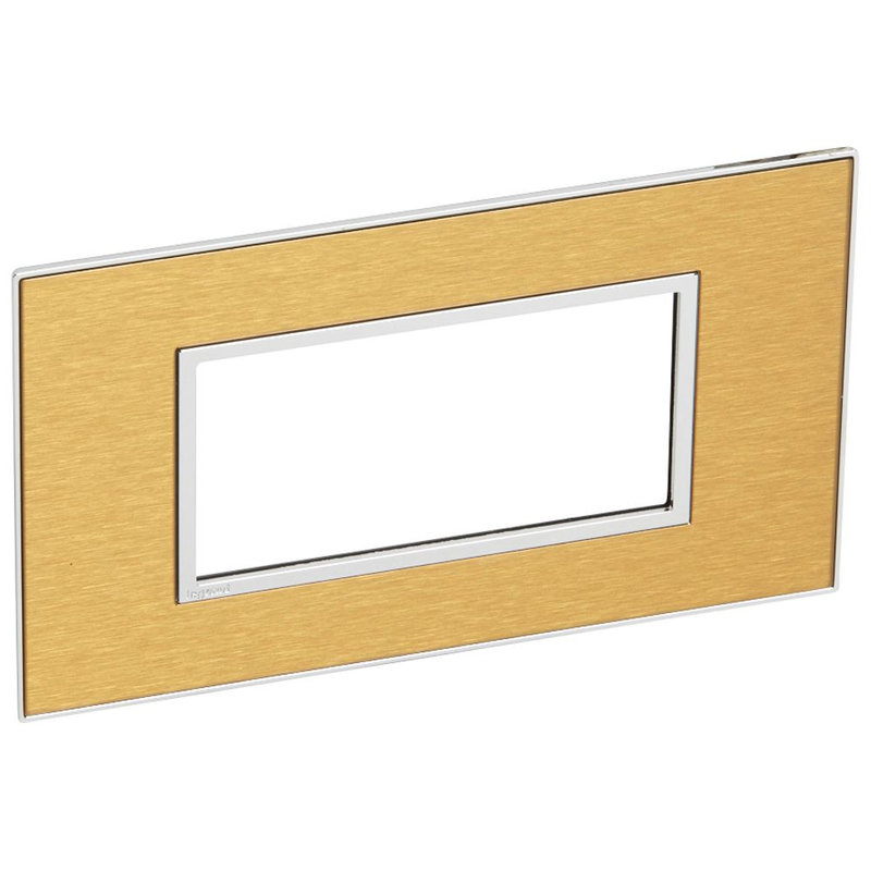 Legrand 576270 - PLAQUE DE FINITION ARTEOR 4 CARRE MODULE GOLD BRASS
