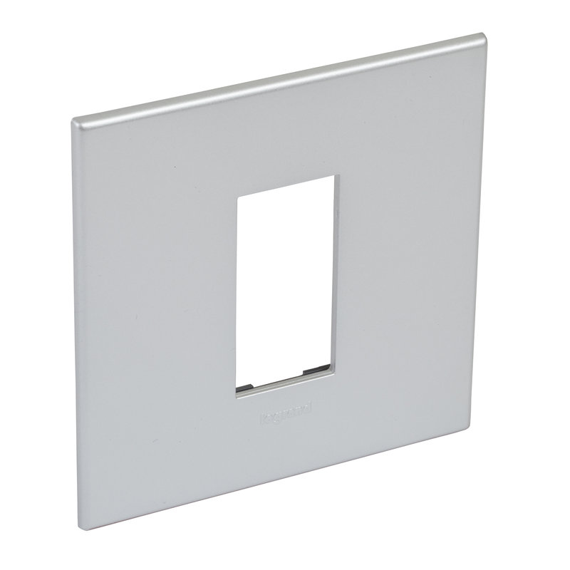 Legrand 571561 - PLAQUE DE FINITION ARTEOR 1 MODULE CARRE 1 POSTE ARTEOR SOFT ALU