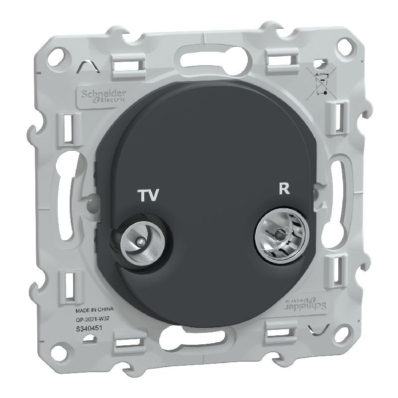 Ovalis - prise TV/R - Anthracite S340451