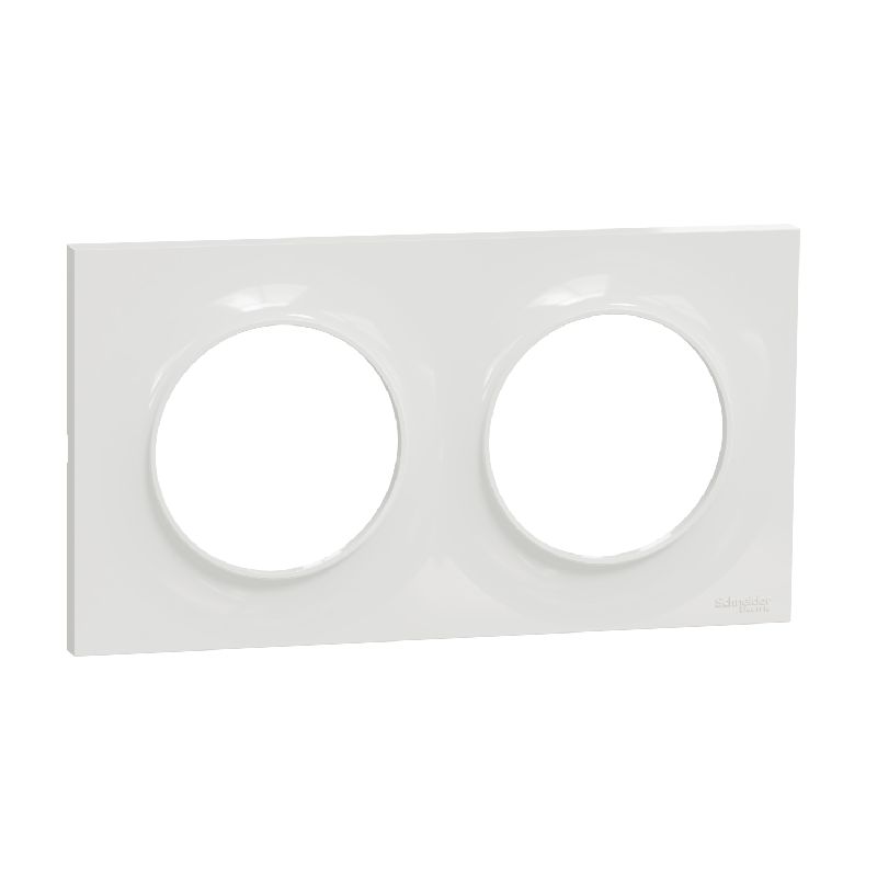 Odace Styl, plaque Blanc 2 postes horizontaux ou v S520704