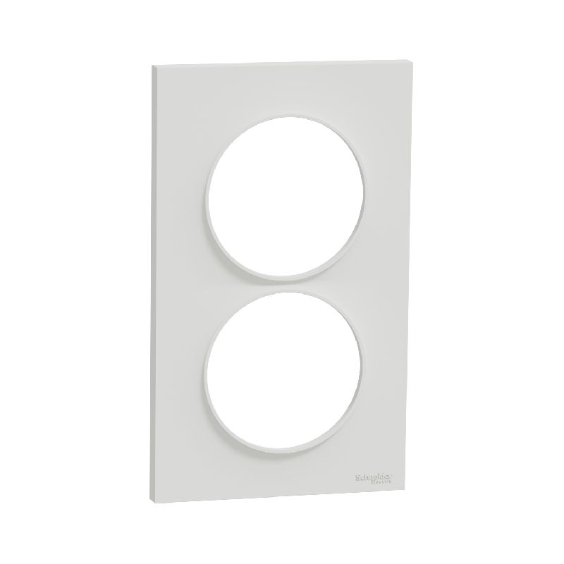 Odace Styl, plaque Blanc 2 postes verticaux entrax S520714