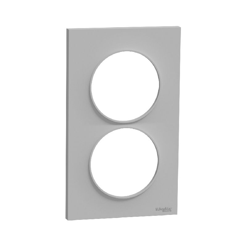 Odace Styl, plaque Alu 2 postes verticaux entraxe S520714E