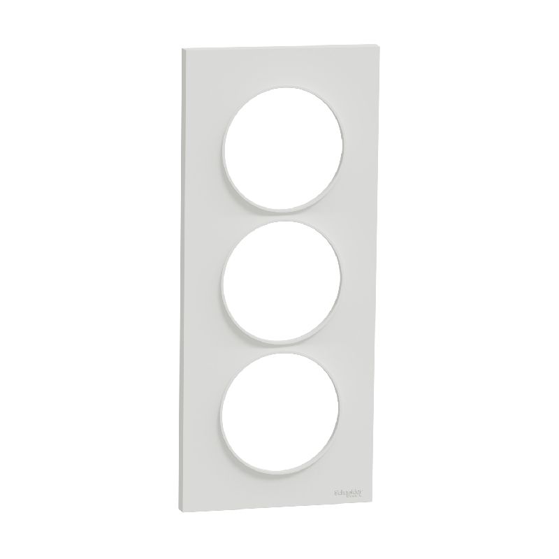 Odace Styl, plaque Blanc 3 postes verticaux entrax S520716