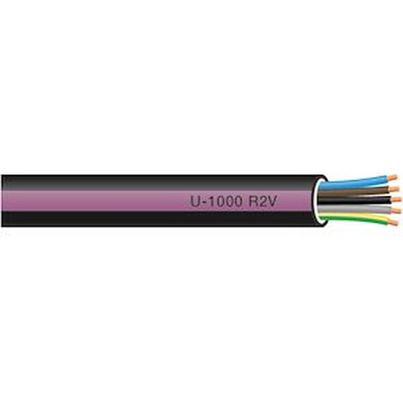 [CAB-1520/1] Câble électrique U-1000 R2V 5G4 mm² cuivre rigide noir - Prix au mètre