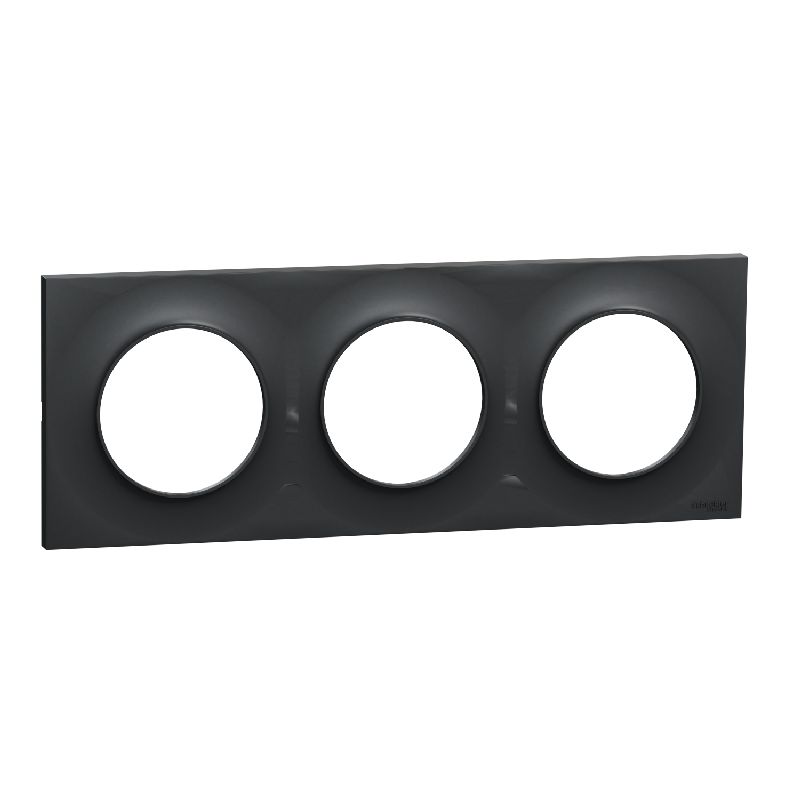 Odace Styl, plaque Anthracite 3 postes horiz./vert S540706