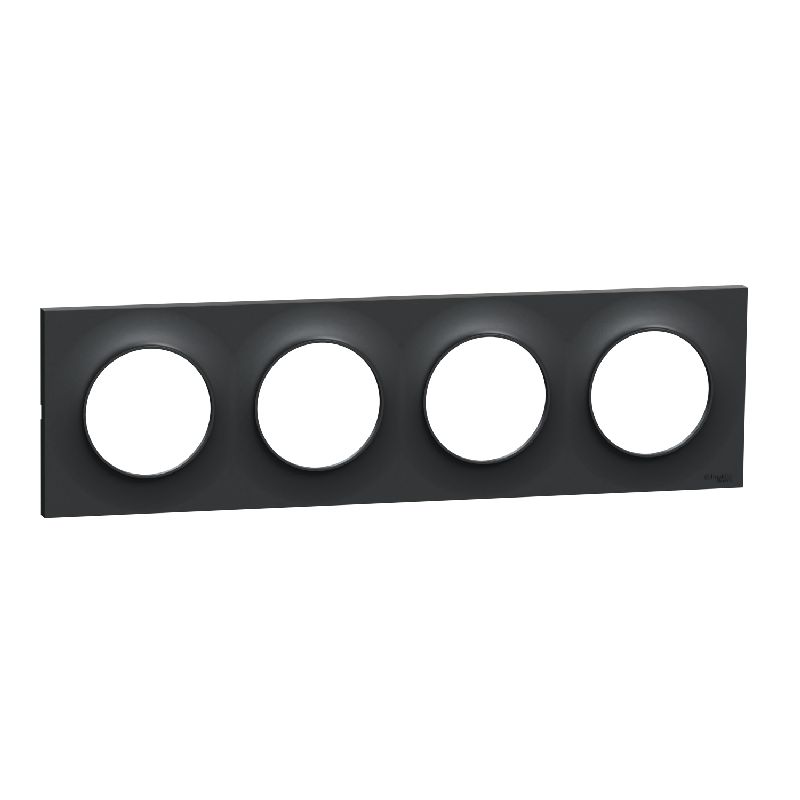 Odace Styl, plaque Anthracite 4 postes horiz./vert S540708