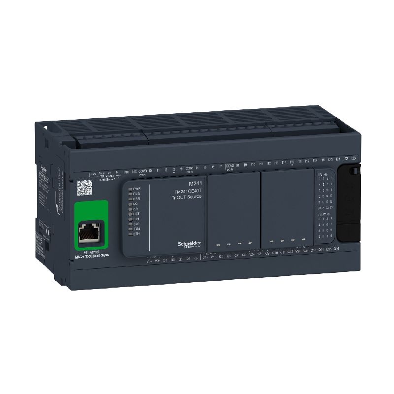 Modicon M241, contrôleur 40E/S PNP, ports Ethernet TM241CE40T