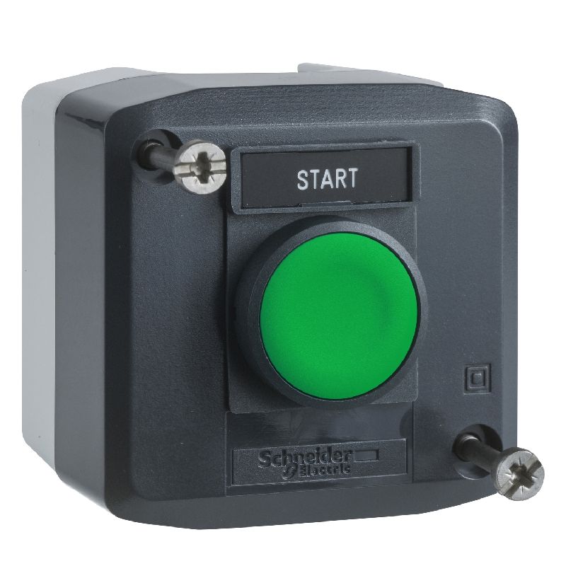 Harmony boite - 1 bouton poussoir vert affleurant XALD101H29