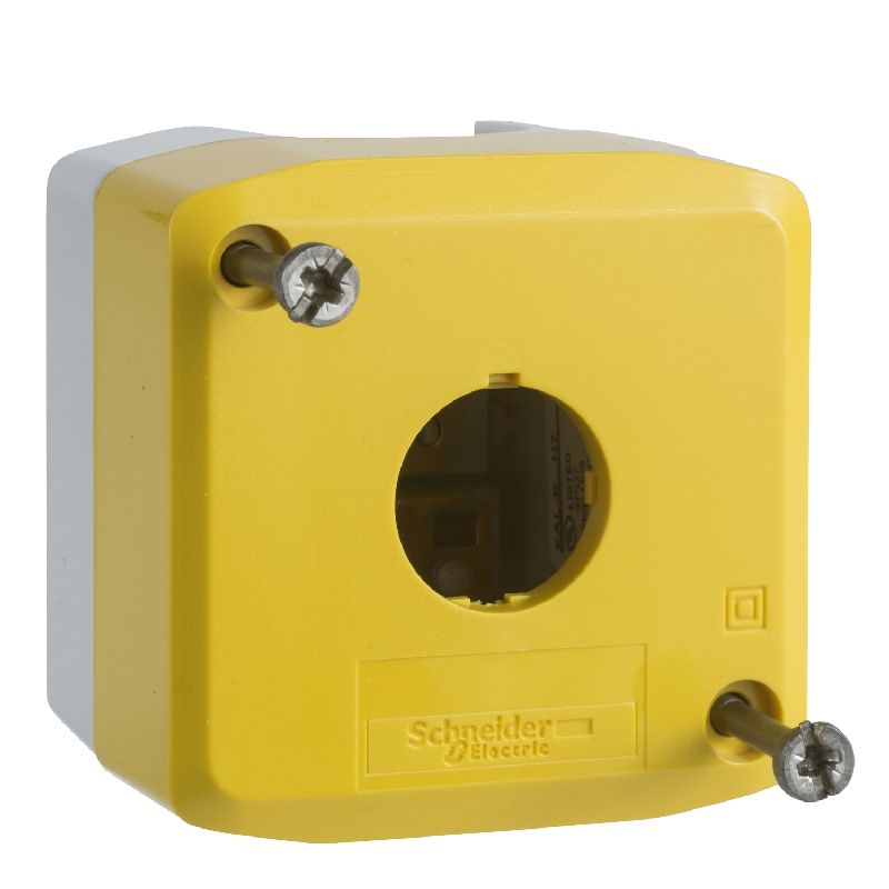 Harmony boite - 1 trou - couvercle jaune - fond gr XALK01H7