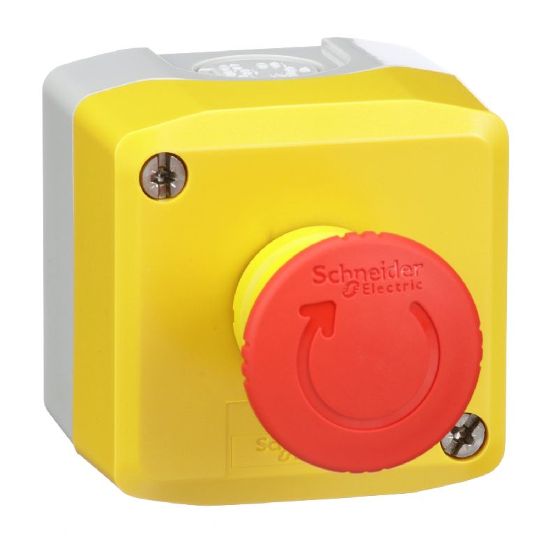 Harmony - boite arrêt d'urgence jaune - bouton rou XALK178EH7