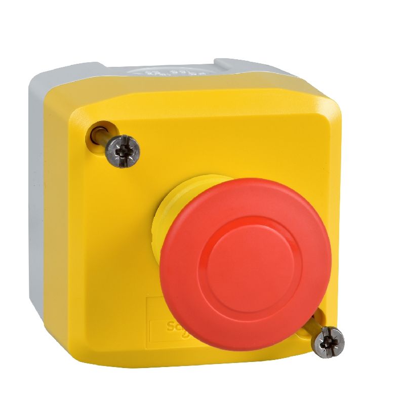 Harmony boite jaune - 1 arrêt d'urgence rouge Ø40 XALK198