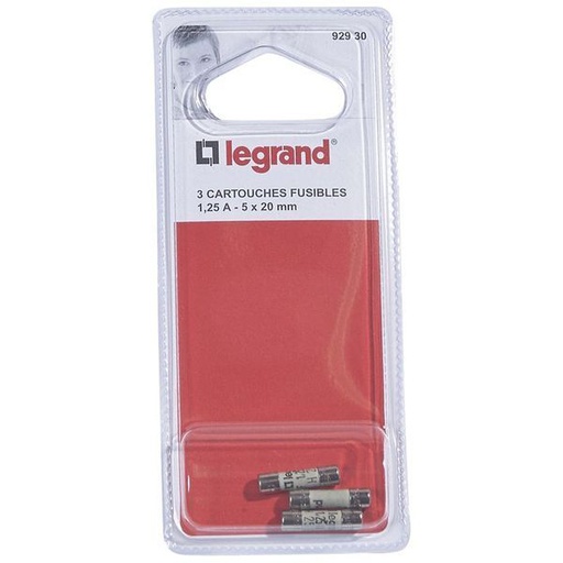 [LEG092930] 3 Cartouches 1,25A 5X20 legrand 092930