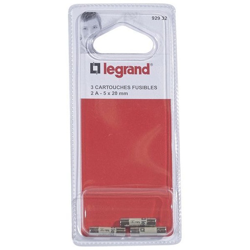 [LEG092932] 3 Cartouches 2A 5X20 legrand 092932