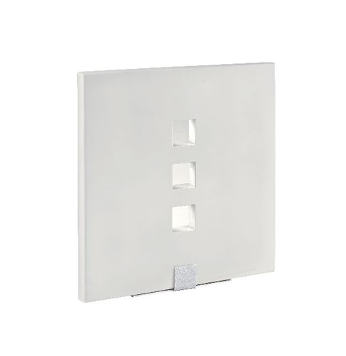 [ARI3027] Tosca - applique mur plâtre, carré, blanc, led intég. 3x1,2w 3000k 220 - 3027