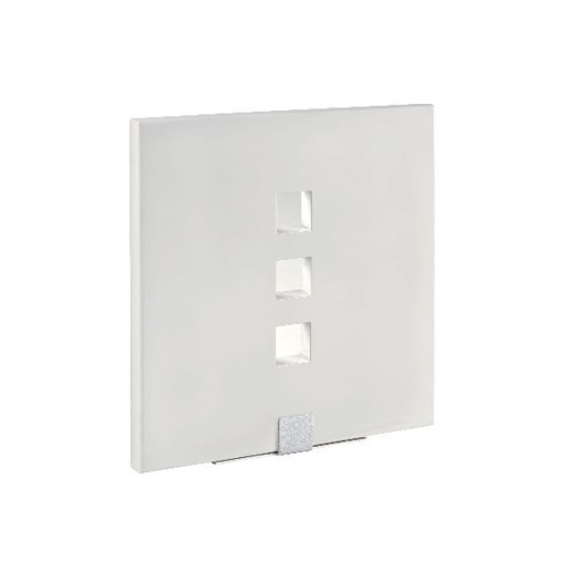 [ARI3054] Tosca - applique mur plâtre, carré, blanc, led intég. 3x1,2w 6300k 220 - 3054