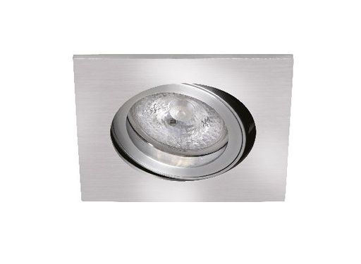 [ARI4147] Tipo c-230 - encastré gu10, carré, orientable et basc., alu, lampe non - 4147
