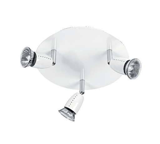 [ARI4665] Ecco p3 - plafonnier 3 spots gu10 50w max., blanc, lampes non incl. - 4665