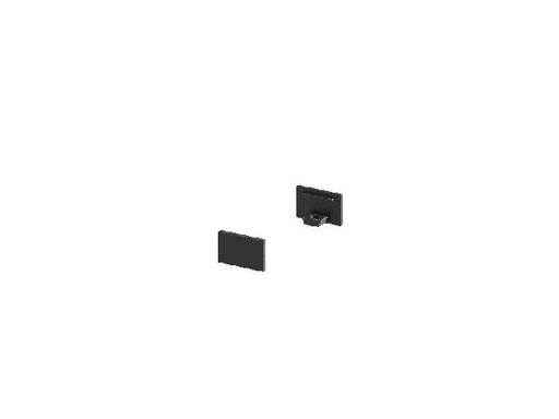 [DC1000477] GRAZIA 10, embouts pour profil plat, 2 pcs., noir 1000477