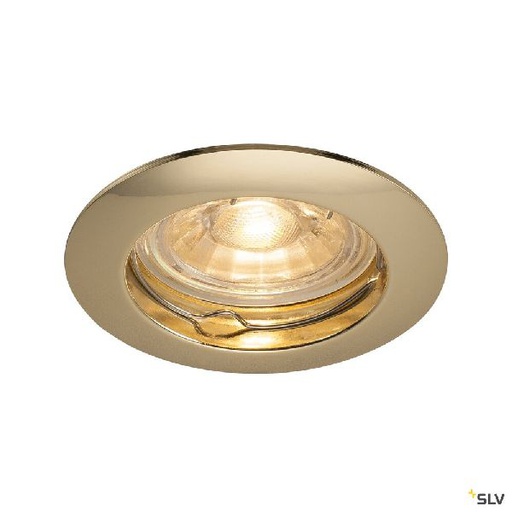 [DC1000716] PIKA, encastré de plafond intérieur, rond, fixe, laiton, GU10/QPAR51, 50W max 1000716