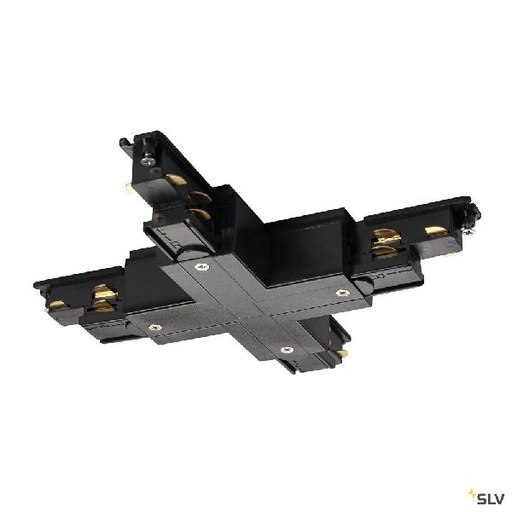 [DC1002655] S-TRACK, conecteur en X, Dali, pour rail 3 allumages, intérieur, noir 1002655