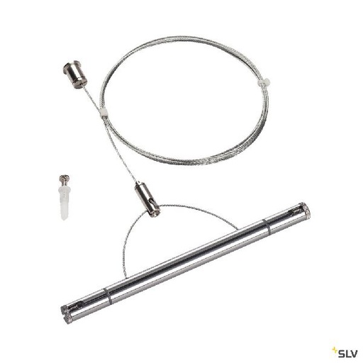 [DC1002699] TENSEO, kit de suspension, intérieur, 2m, chrome, pour câble tendu T.B.T 1002699